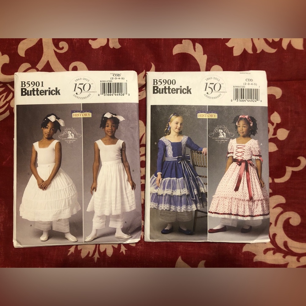 Two NEW, Out-of-print Butterick “Making History” patterns: 5901 & 5900